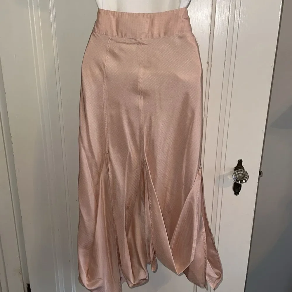 Nicole Miller‎ Collection pink silk unusual asymmetrical skirt - Picture 5 of 9